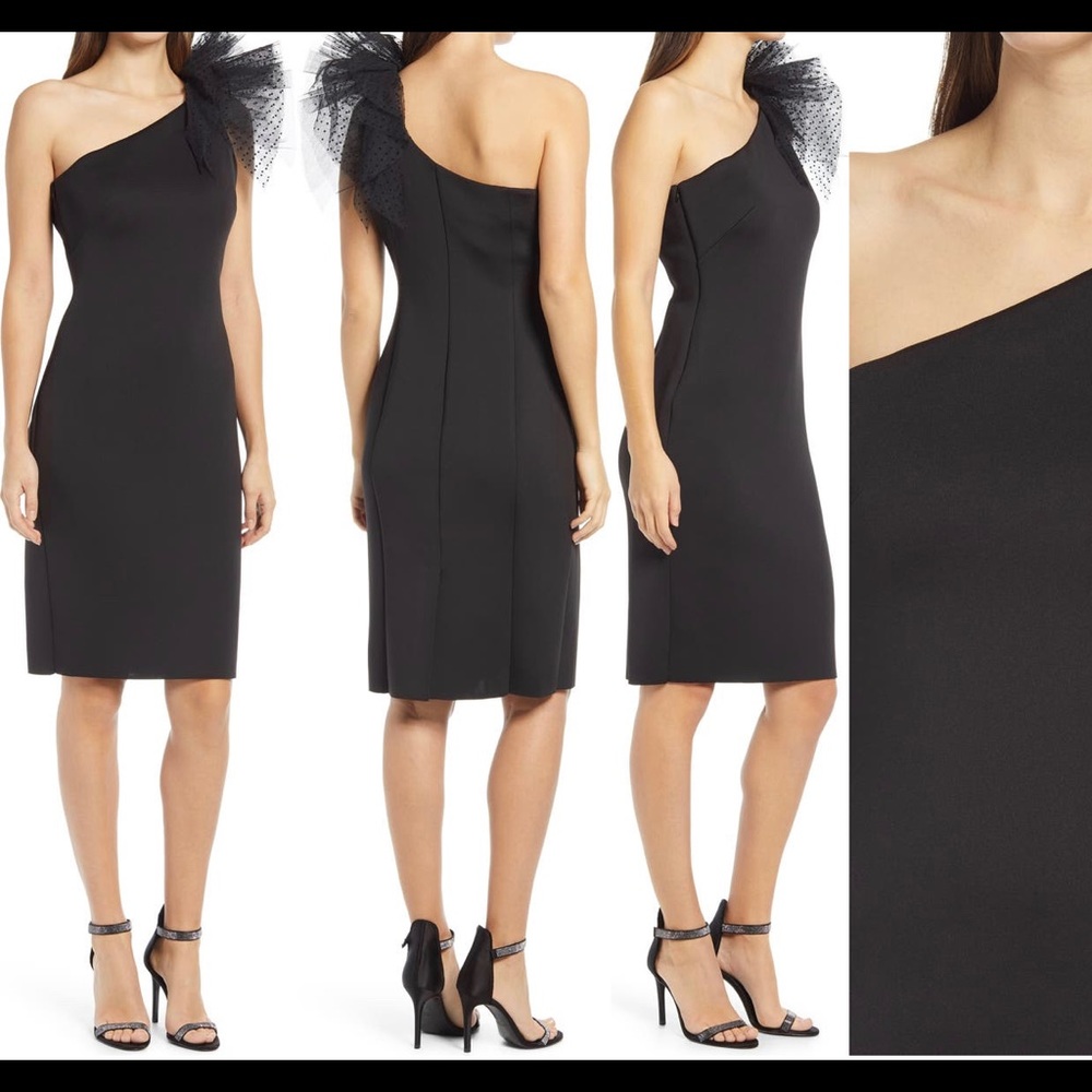 Eliza J One Shoulder Scuba Dress